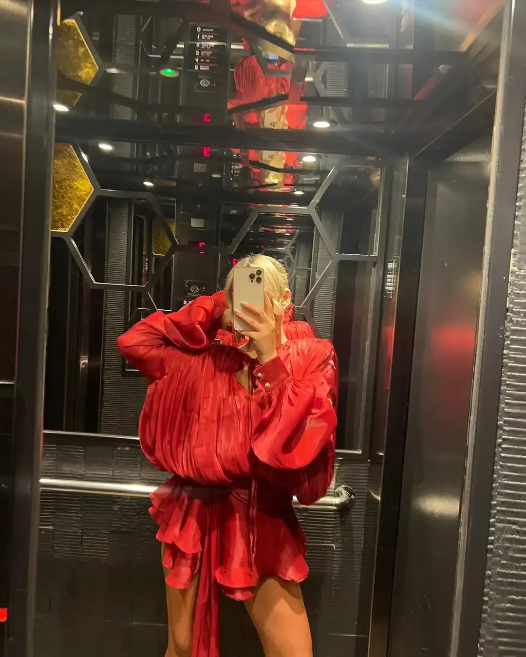 The Glow-Up Ruffle Dress™ – Long Sleeve Draped Mini Skirt with Ruched Waist