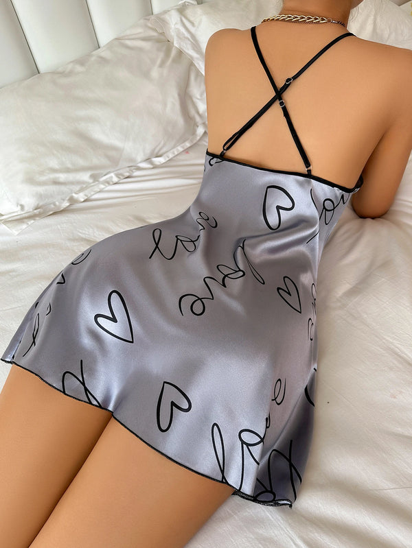 Heart Print Sleep Dress