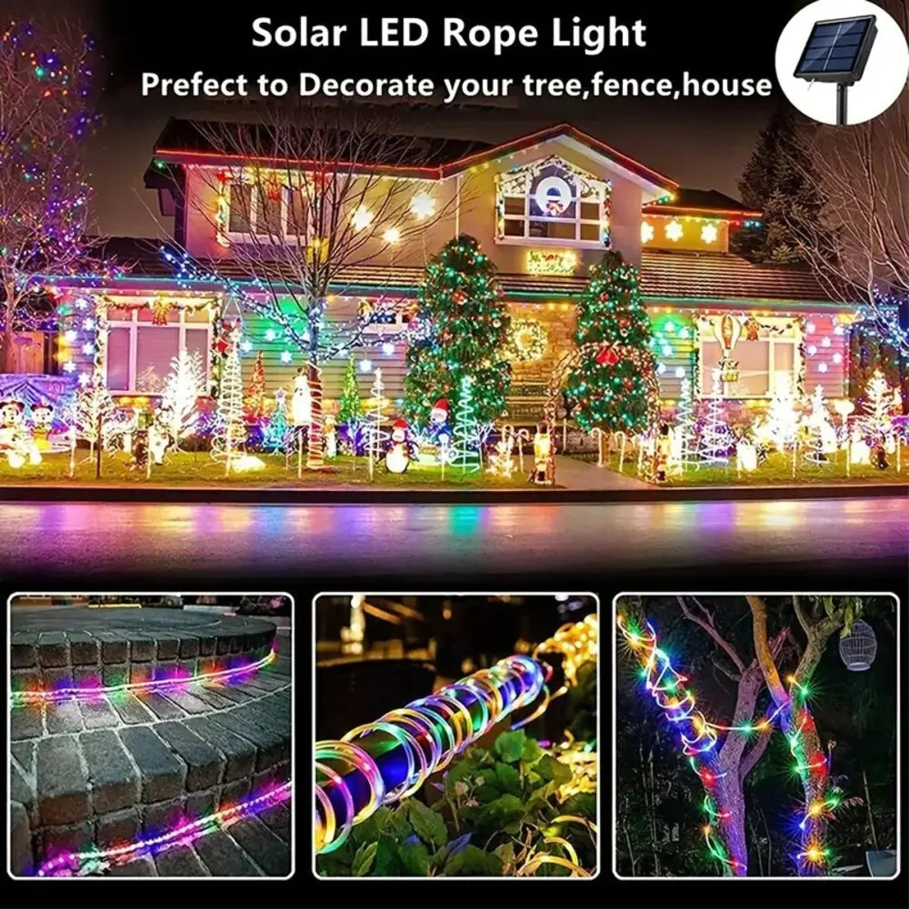 🔥 72ft 200 LEDs Solar-Powered Garden Glow Lights