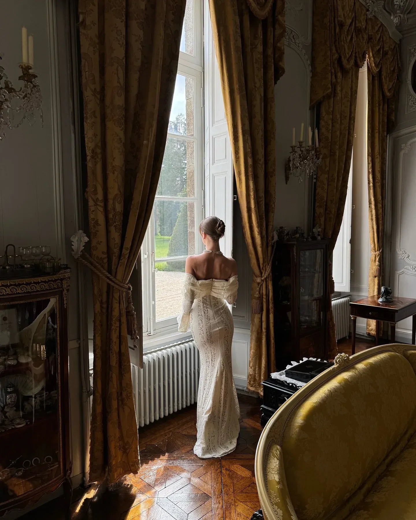 Elegant Lace Up Maxi Dress