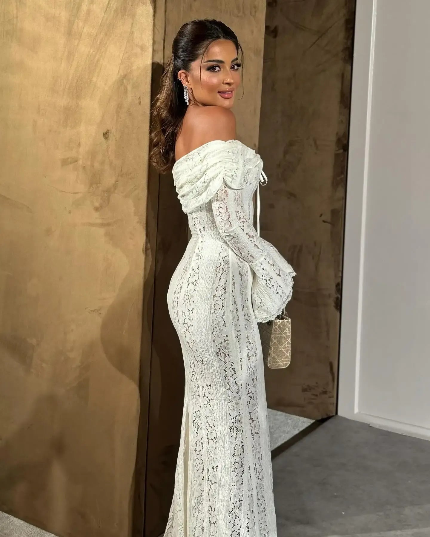 Elegant Lace Up Maxi Dress