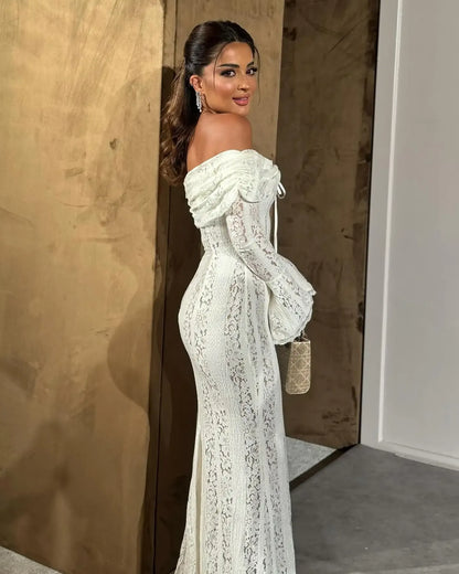 Elegant Lace Up Maxi Dress