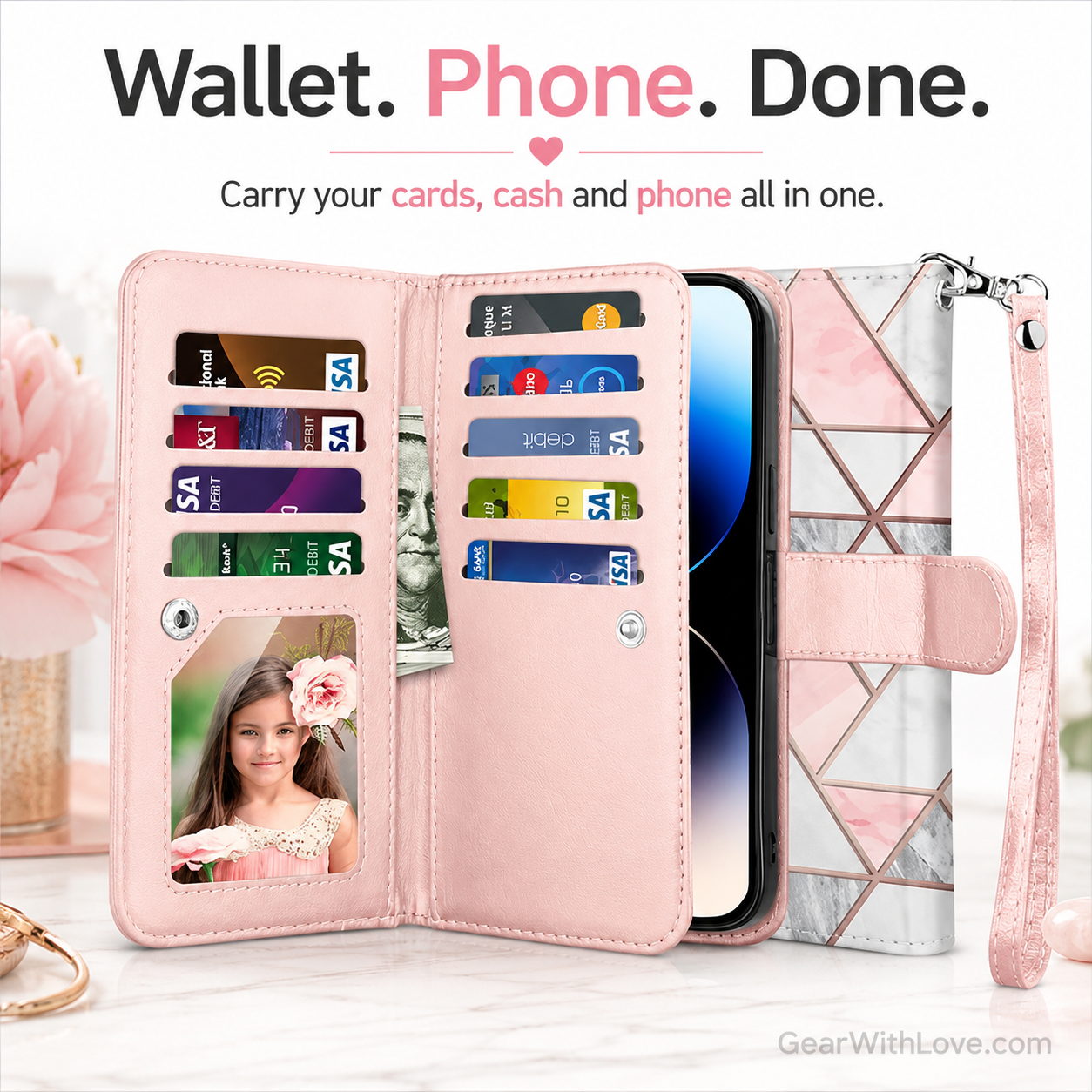 Luxury Leather Wallet iPhone Case Cover
