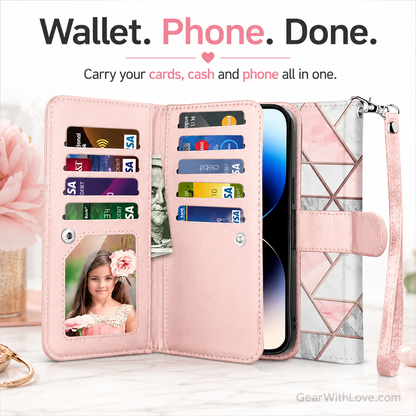 Luxury Leather Wallet iPhone Case Cover