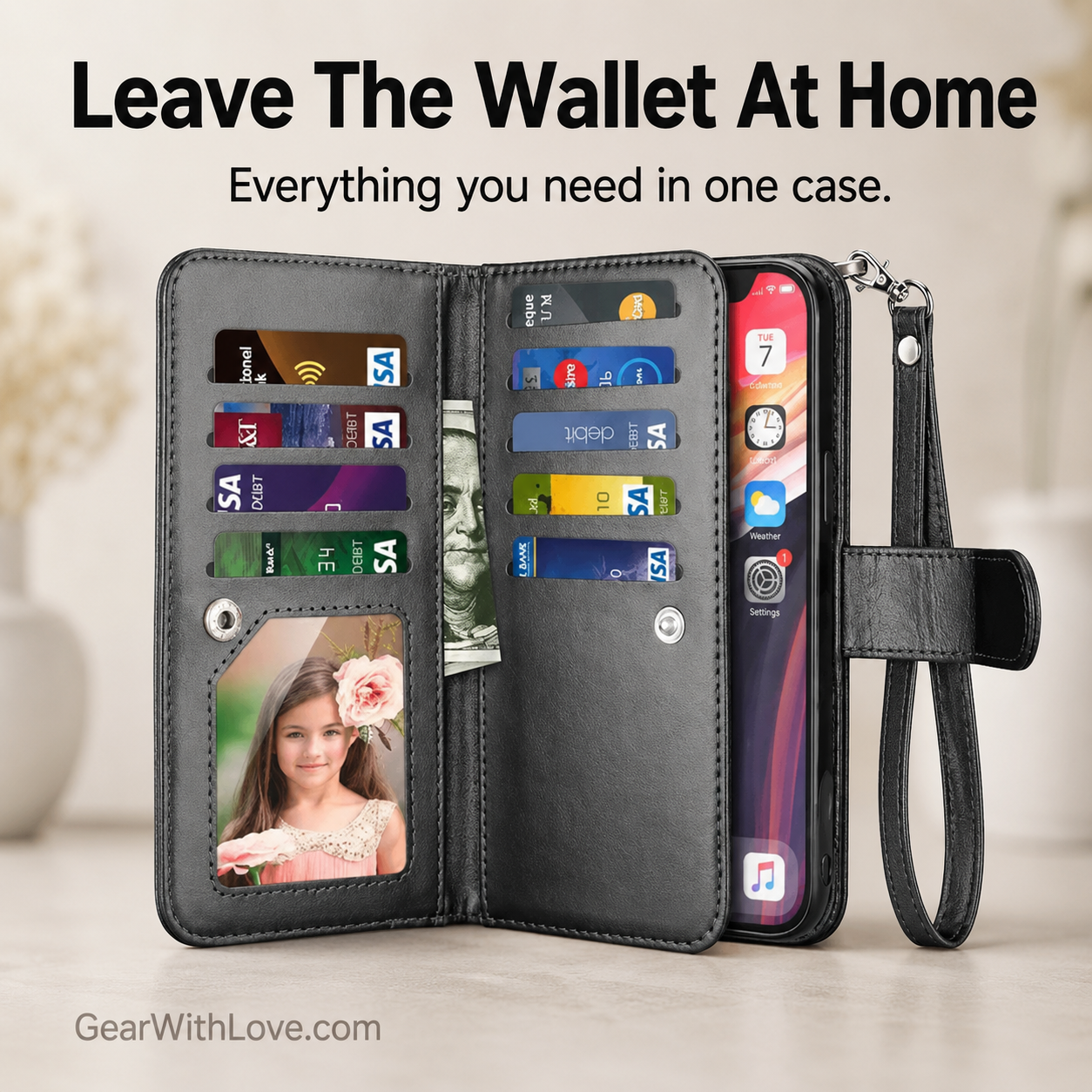 Luxury Leather Wallet iPhone Case Cover