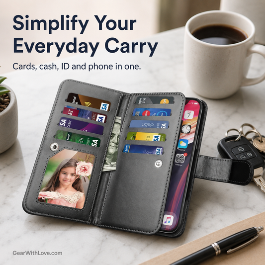 Luxury Leather Wallet iPhone Case Cover