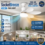 GearWithLove™ SocketBreeze 2-in-1 Fan Light