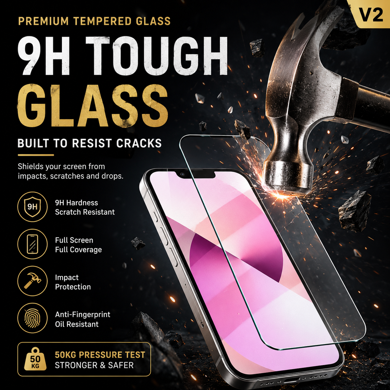 3-Pack Tempered Glass Screen Protector for iPhone.