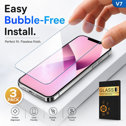 3-Pack Tempered Glass Screen Protector for iPhone.