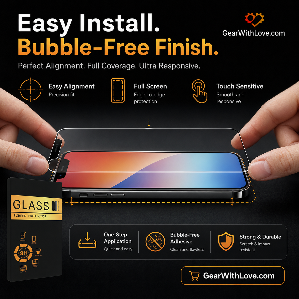 3-Pack Tempered Glass Screen Protector for iPhone.
