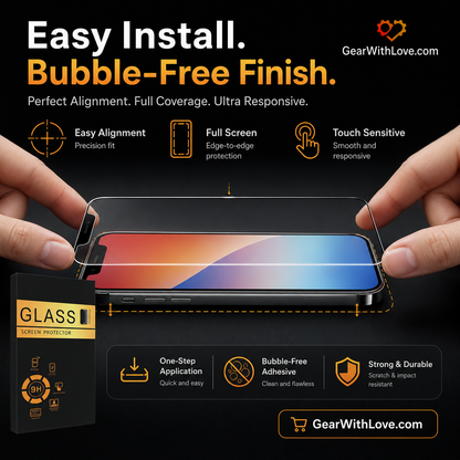 3-Pack Tempered Glass Screen Protector for iPhone.