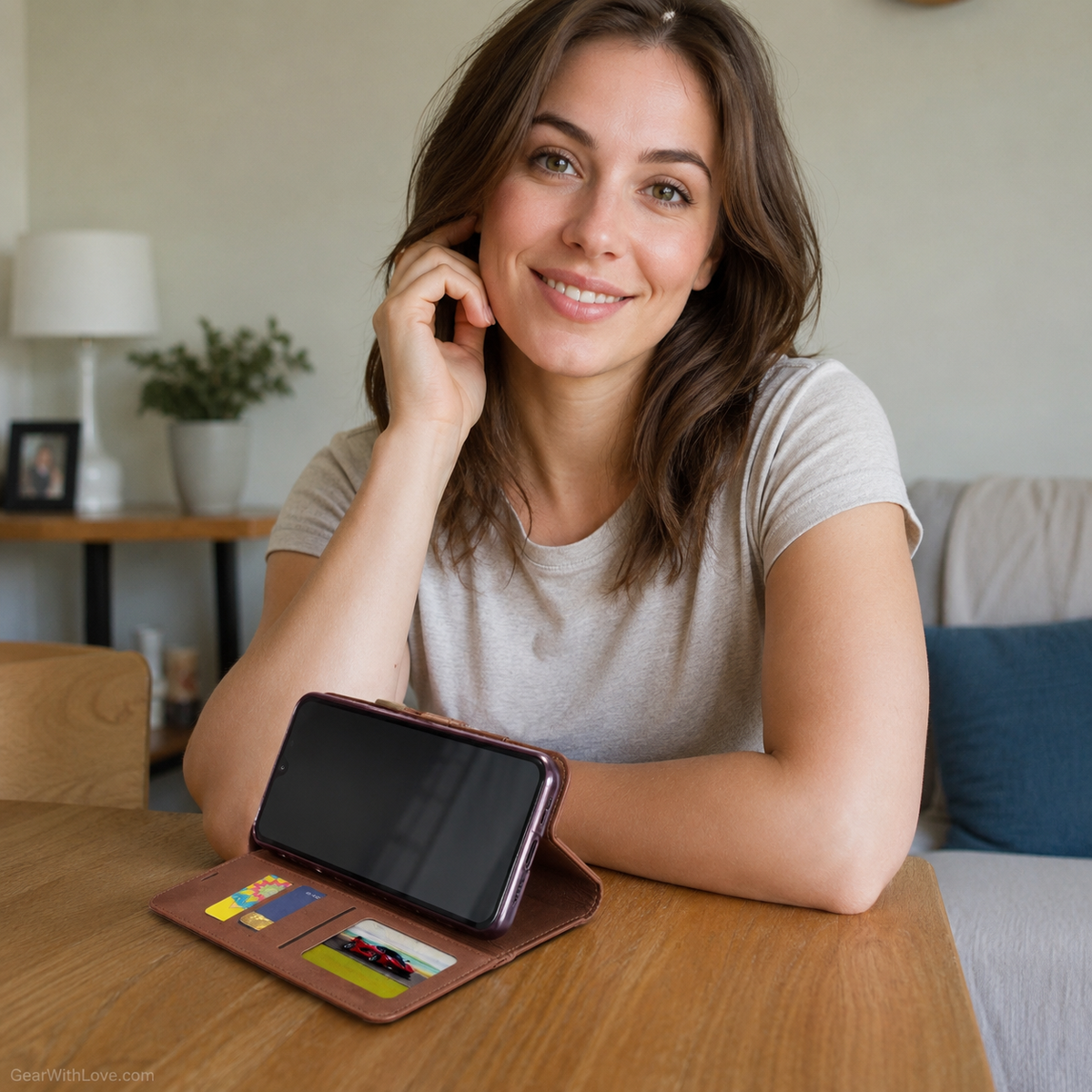 Samsung Wallet Case + Tempered Glass