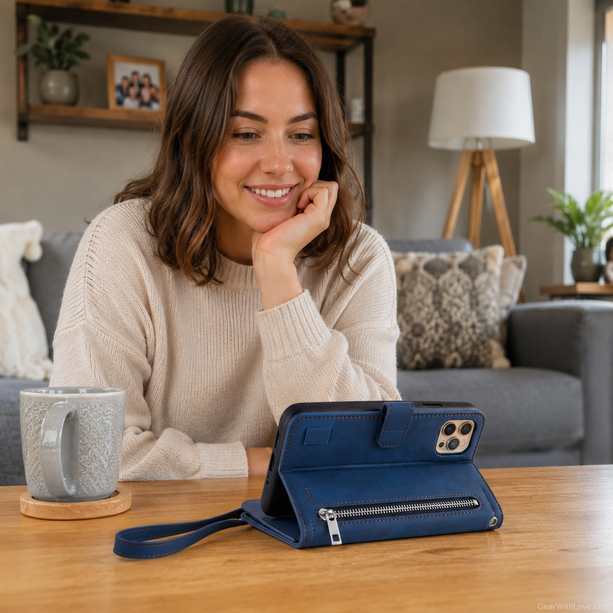 Luxury Zipper Wallet Phone Case for iPhone