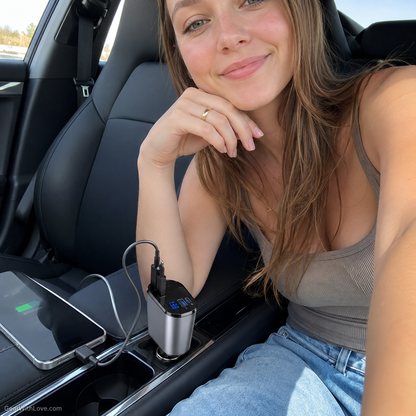 4-in-1 120W RetractCharge Car Charger