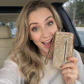 Glitter Bling Leather Zipper Wallet Case For iPhone