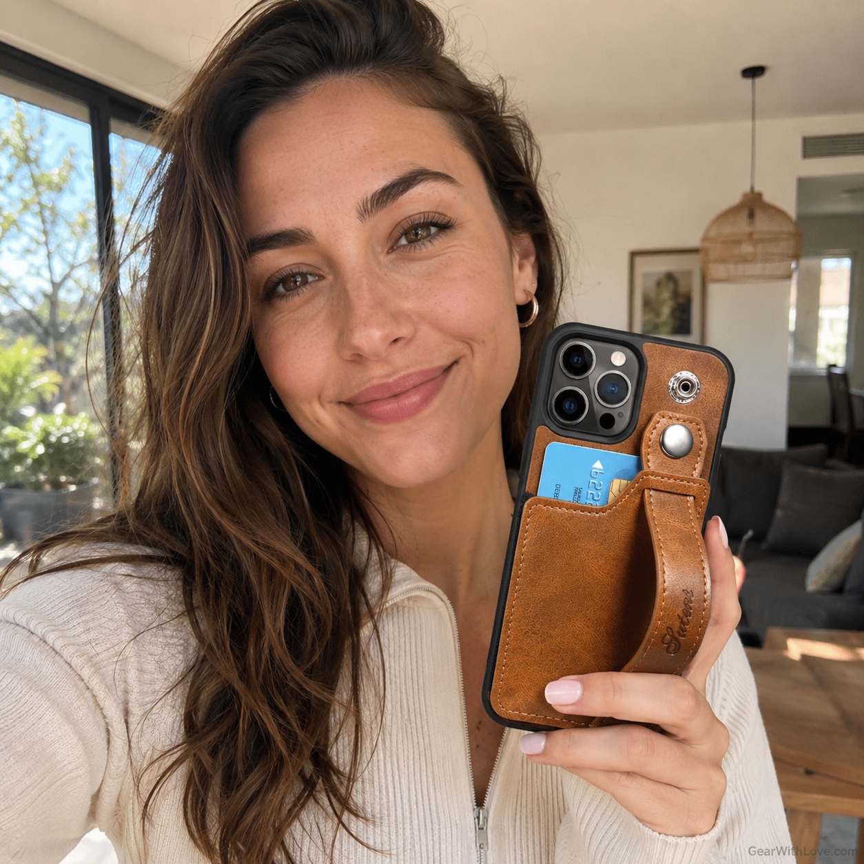 iPhone Leather Wallet Case Shockproof Kickstand Cover
