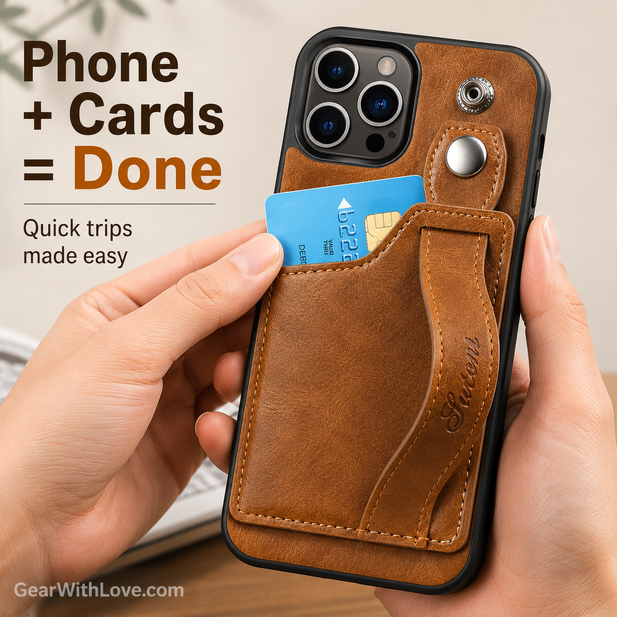 iPhone Leather Wallet Case Shockproof Kickstand Cover