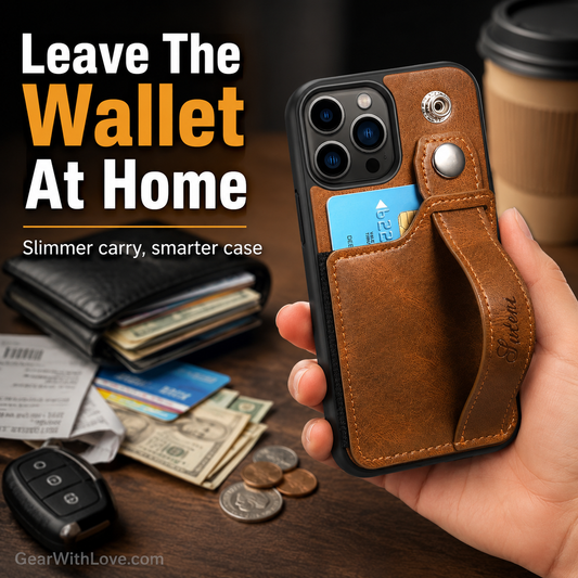 iPhone Leather Wallet Case Shockproof Kickstand Cover
