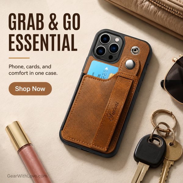 GearWithLove luxury leather wallet iPhone case