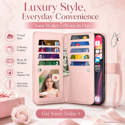 Luxury Leather Wallet iPhone Case Cover