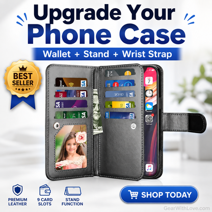 Luxury Leather Wallet iPhone Case Cover