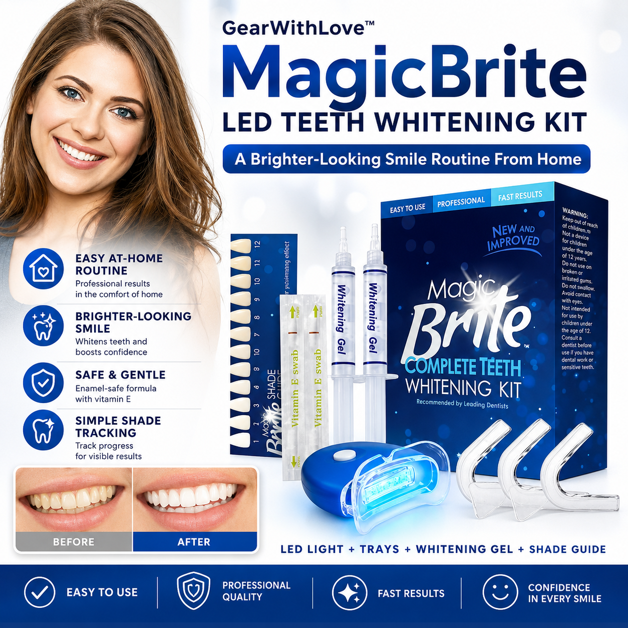 GearWithLove™ MagicBrite LED Teeth Whitening Kit