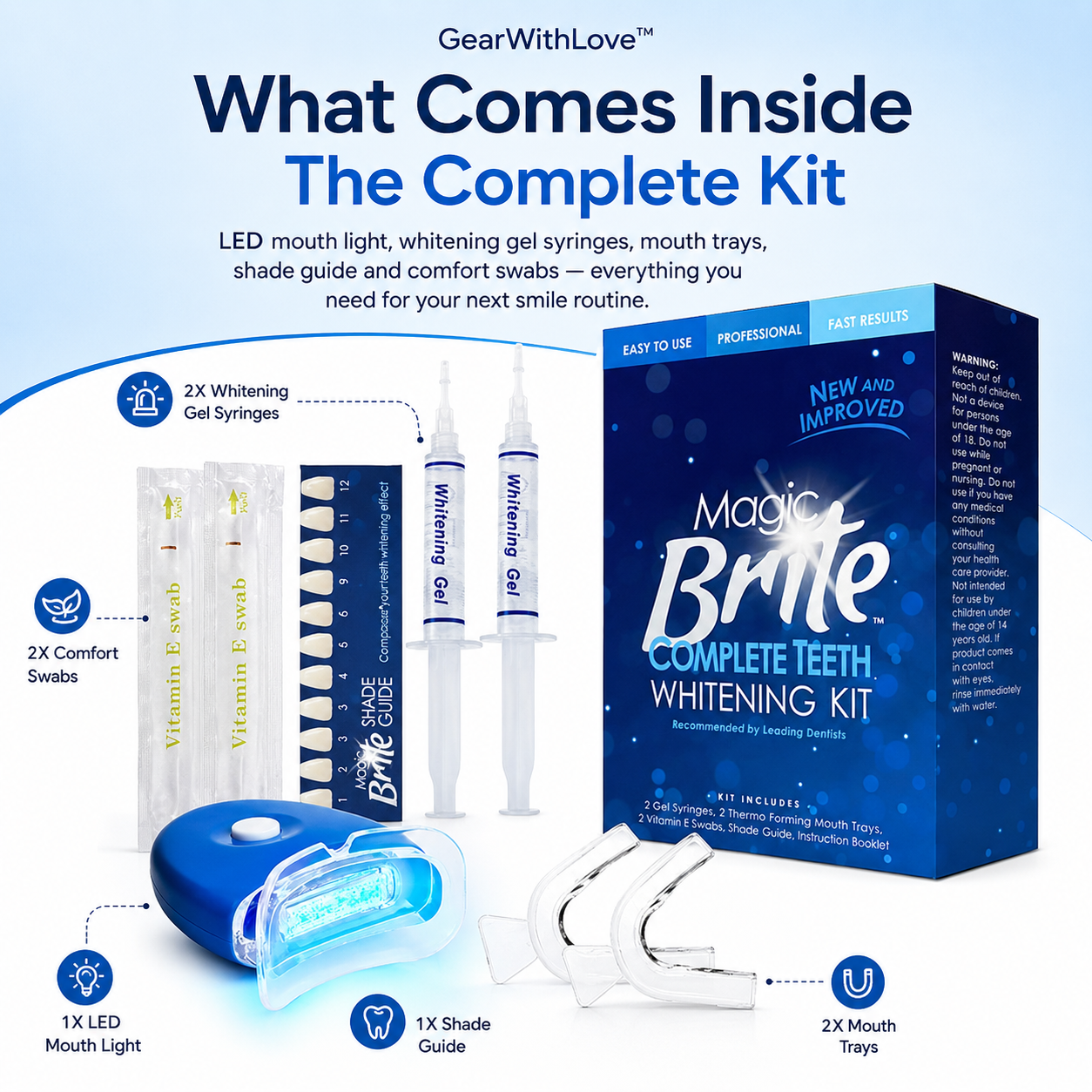 GearWithLove™ MagicBrite LED Teeth Whitening Kit