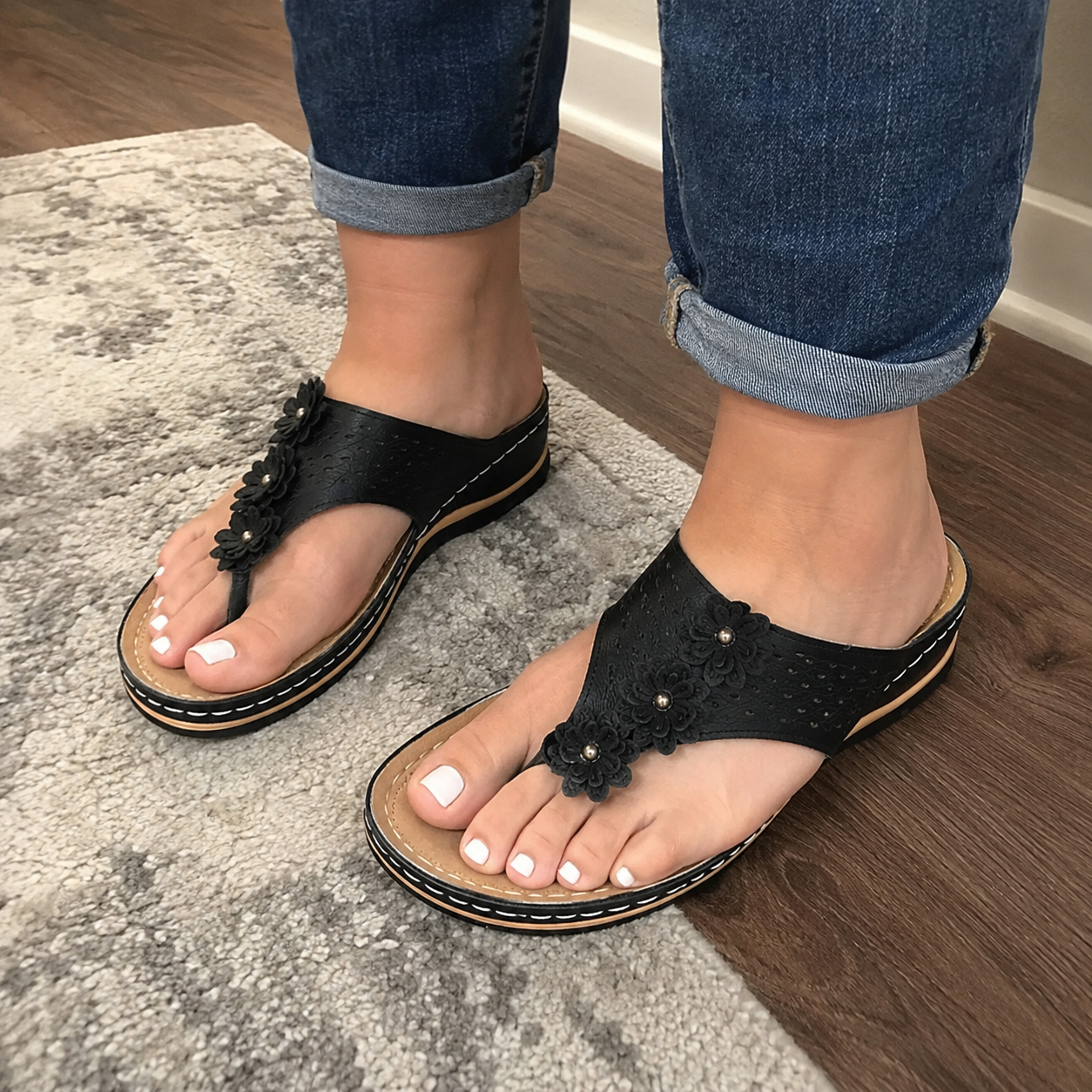 GearWithLove™ BloomStep Flower Comfort Wedge Sandals