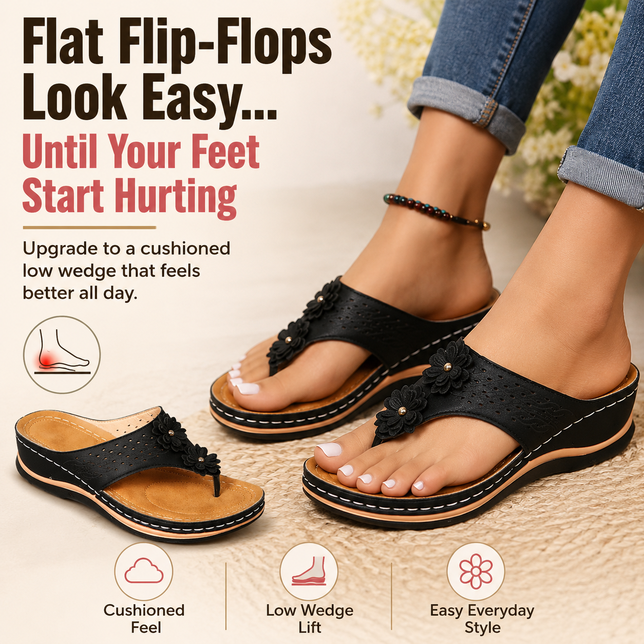 GearWithLove™ BloomStep Flower Comfort Wedge Sandals
