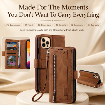 GearWithLove™ Luxury Zipper Wallet Phone Case for iPhone