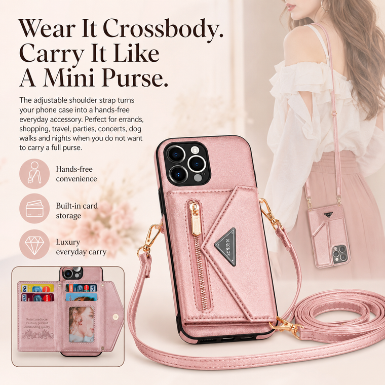 Luxury Crossbody Wallet Phone Case for iPhone