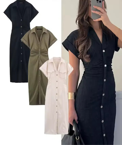 Spring Denim Elegance Dress