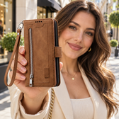 Luxury Zipper Wallet Phone Case for iPhone