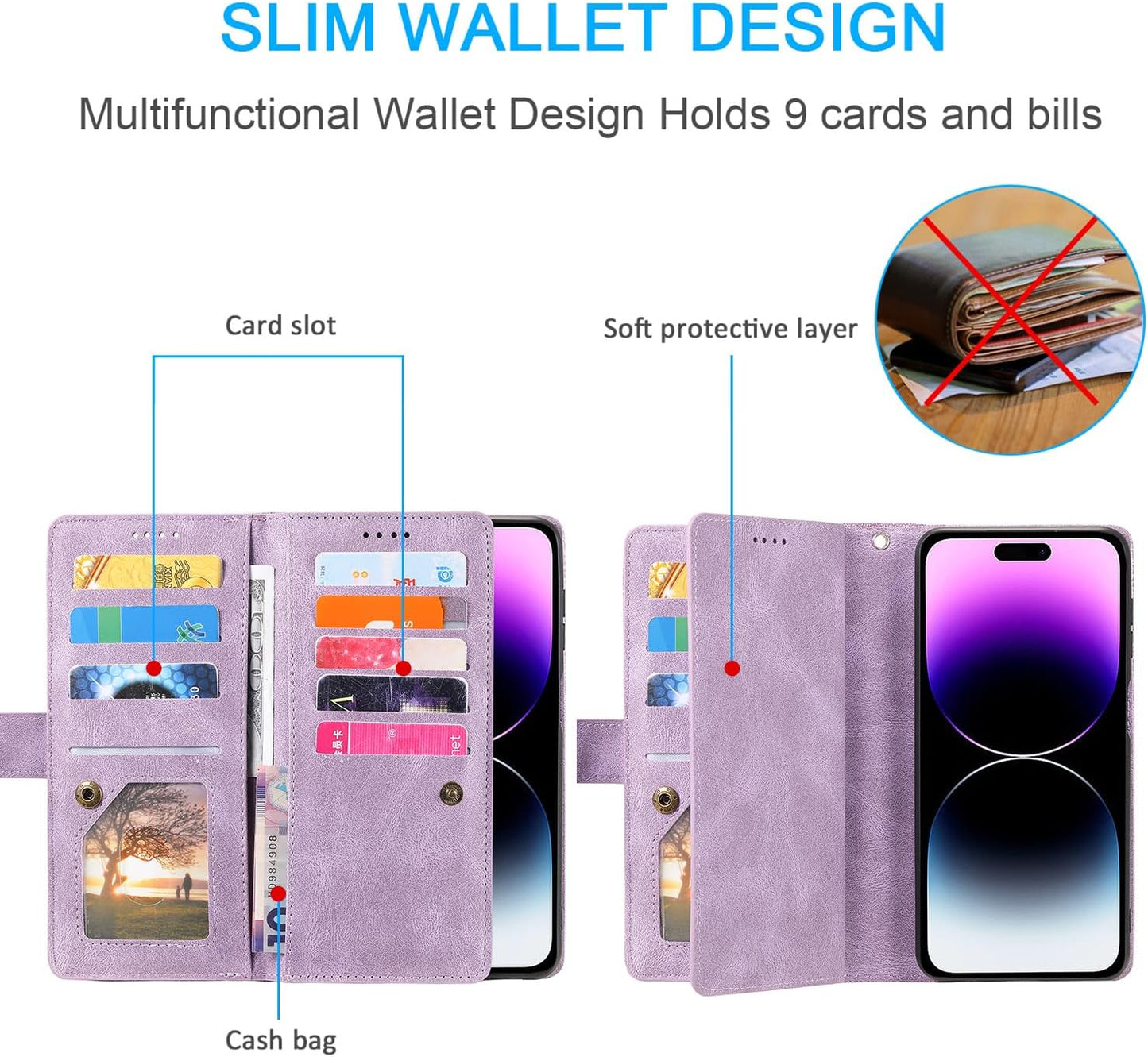 GearWithLove™ Luxury Zipper Wallet Phone Case for iPhone