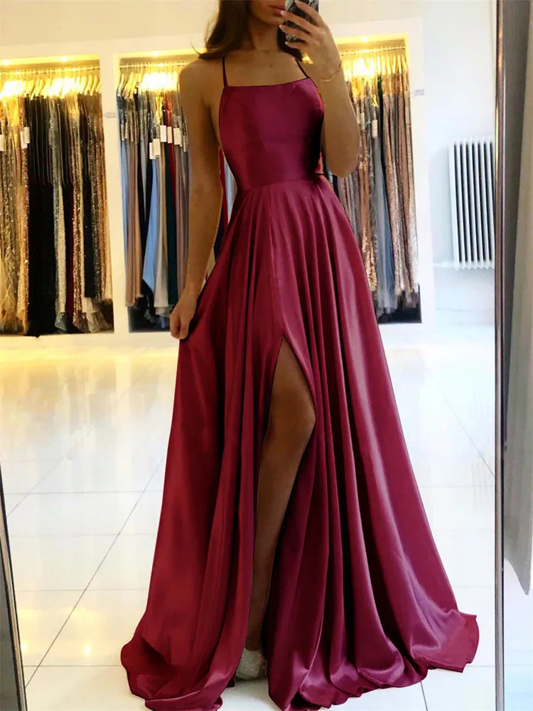 Elegant Satin Maxi Dress