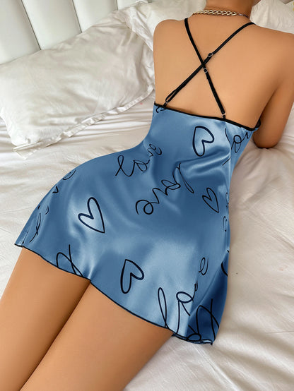 Heart Print Sleep Dress
