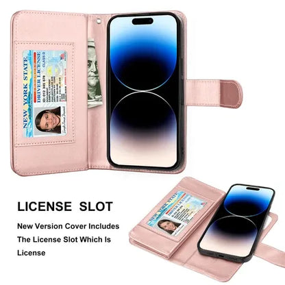 Luxury Leather Wallet iPhone Case Cover
