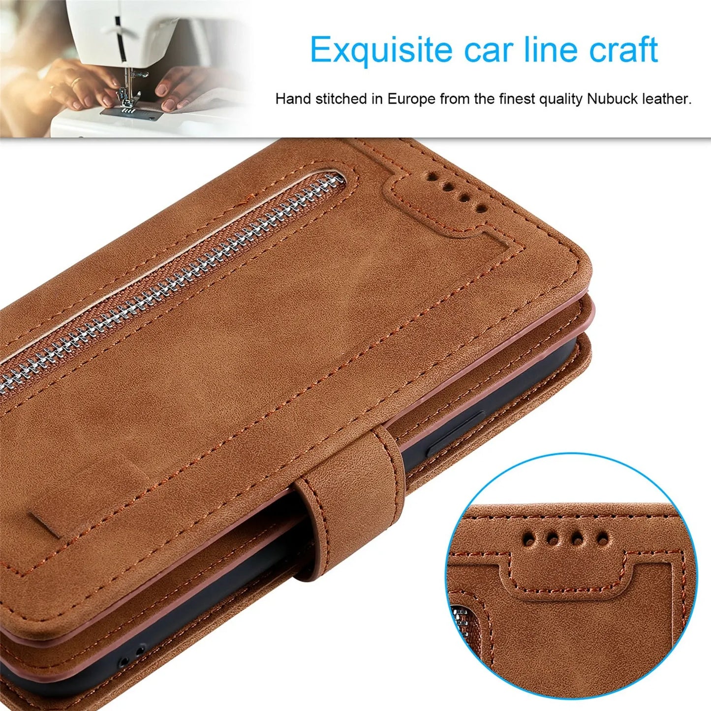 GearWithLove™ Luxury Zipper Wallet Phone Case for iPhone