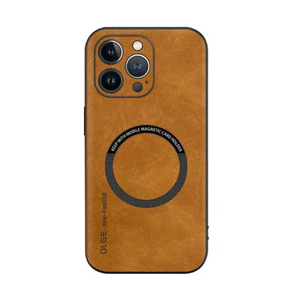 GearWithLove™ Luxury Leather MagSafe Rugged Case for iPhone