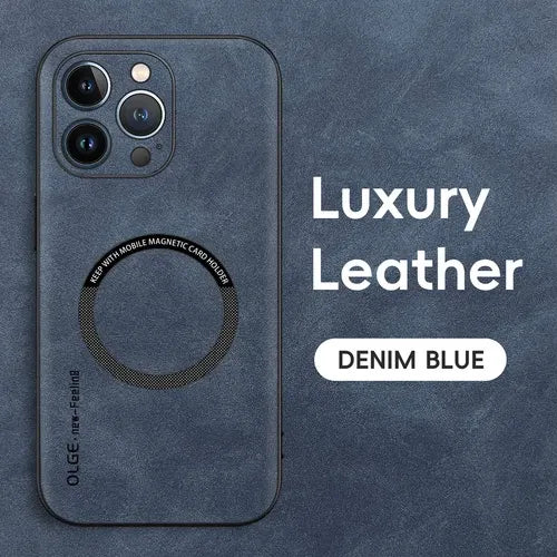 GearWithLove™ Luxury Leather MagSafe Rugged Case for iPhone