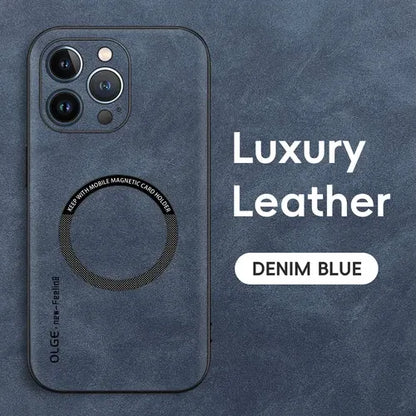 GearWithLove™ Luxury Leather MagSafe Rugged Case for iPhone