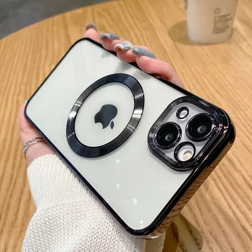 Luxury Clear MagSafe Camera Lens Case for iPhone