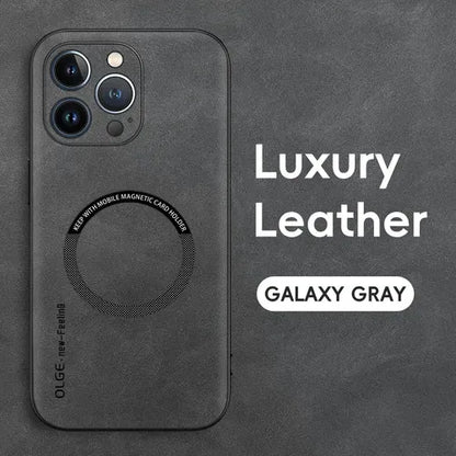 GearWithLove™ Luxury Leather MagSafe Rugged Case for iPhone