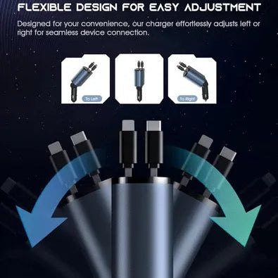 4-in-1 120W RetractCharge Car Charger