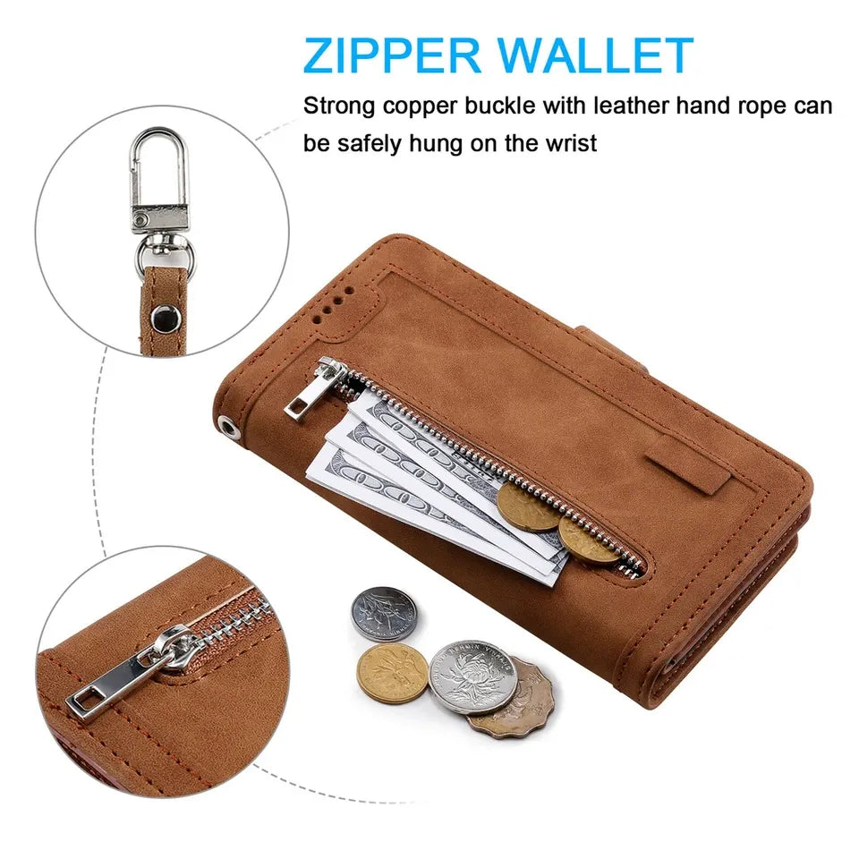 GearWithLove™ Luxury Zipper Wallet Phone Case for iPhone