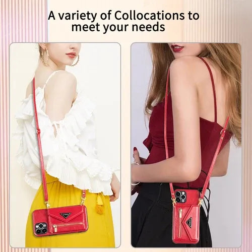 GearWithLove™ Luxury Crossbody Wallet Phone Case for iPhone