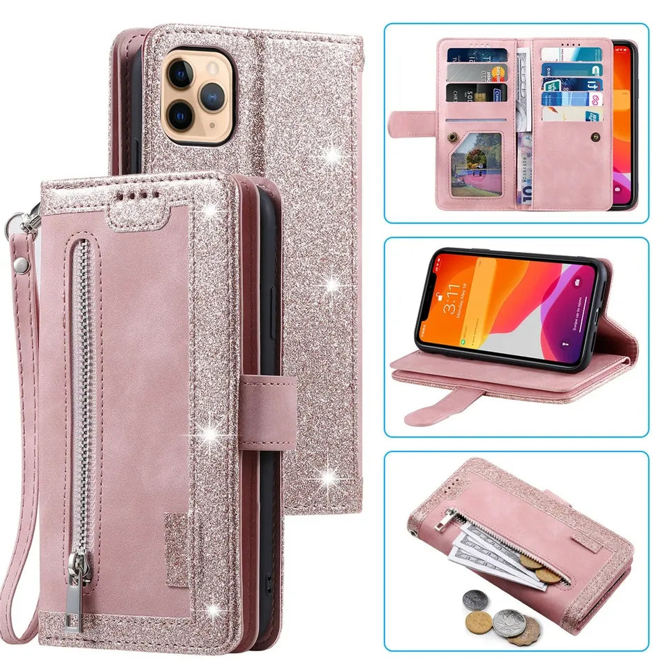 GearWithLove™ Luxury Zipper Wallet Phone Case for iPhone