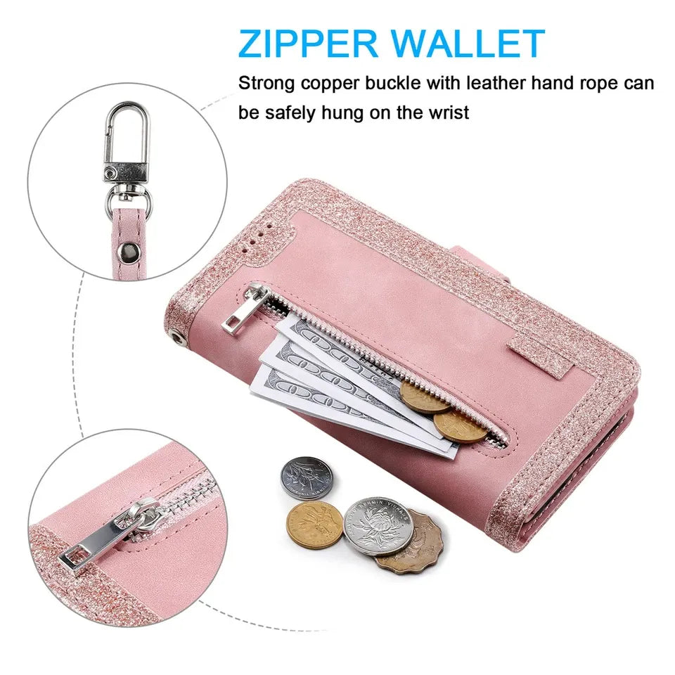 GearWithLove™ Luxury Zipper Wallet Phone Case for iPhone