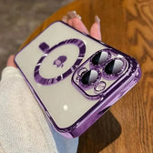 Luxury Clear MagSafe Camera Lens Case for iPhone