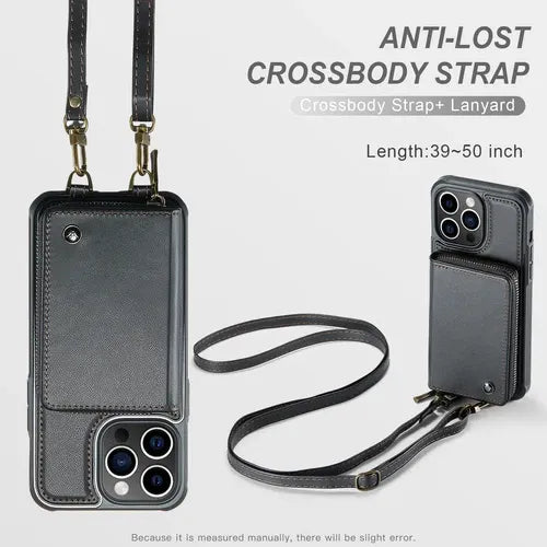 GearWithLove™ Luxury Vintage Leather Crossbody Wallet Case for iPhone